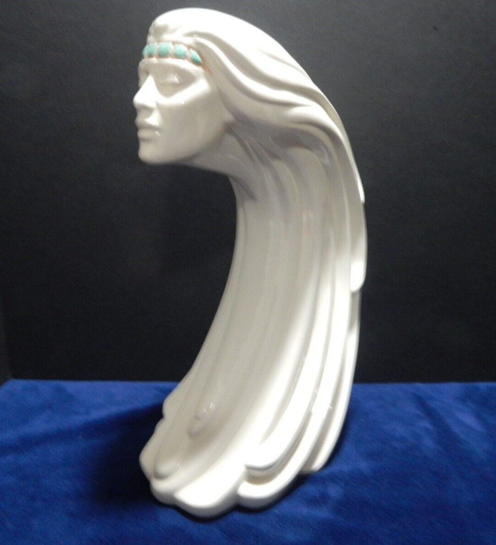 Vintage Woman in the Wind Statue by Sittre Ceramics 14.5 inches tall